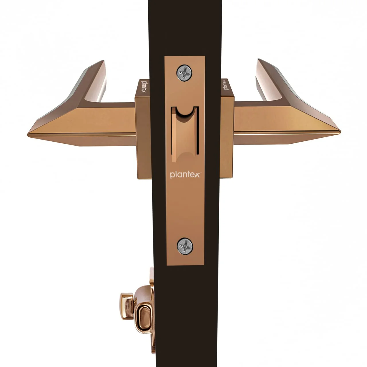 Plantex Zinc Heavy Duty Mortise Door Lock for Bathroom & Balcony/Mortise Keyless Handle Door Lock (7082 - Pvd Choco & Satin Black Matt Finish) - Image 5